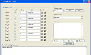 Serial Port Script Tester Screen